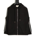 Gucci Lettering-Trim Hooded Zip Jacket - Black