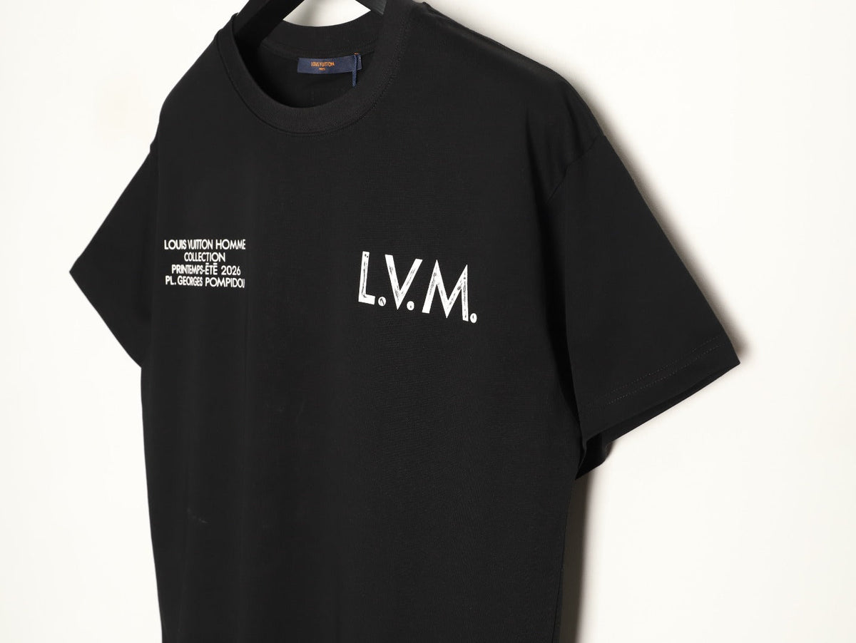 Louis Vuitton L.V.M. and Equipe Lettering Short-Sleeve T-Shirt - Black